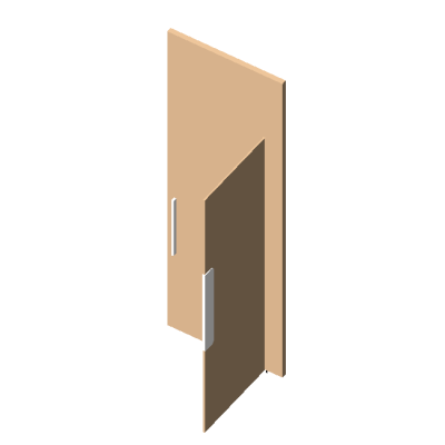 Flush Interior Door with Pull Handles Parametric