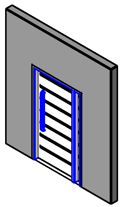 Door with glass stripes