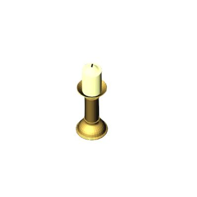Candle holder with modern gold finish