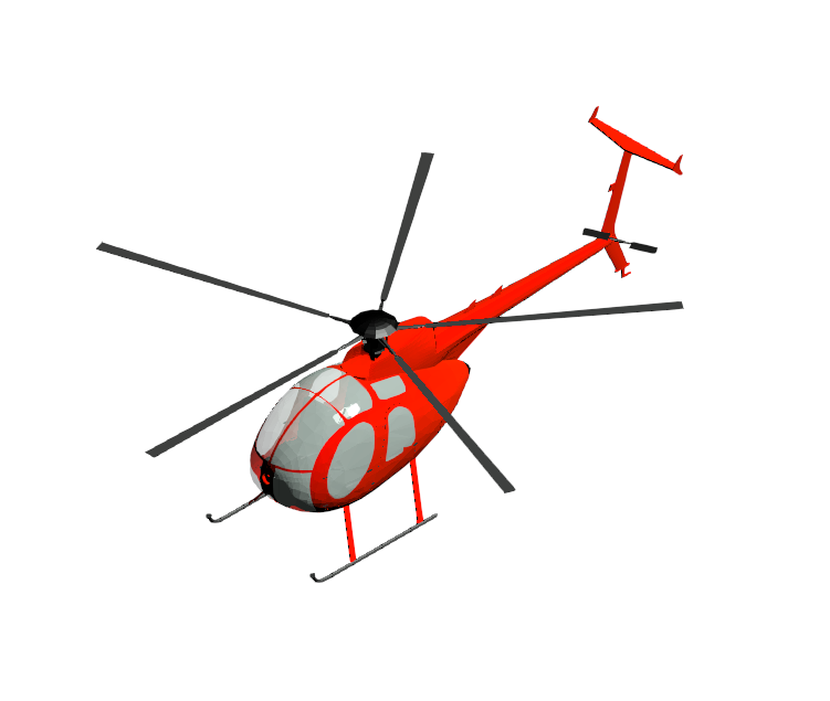 Red Utility Helicopter