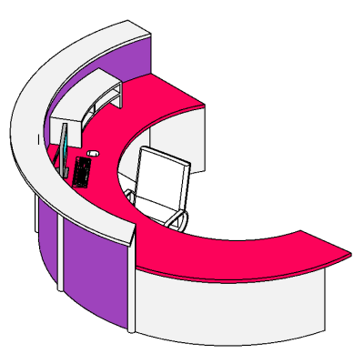 Custom Circular Reception Counter Desk
