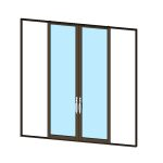 Revit Door Families: Your Free and Parametric Library for 2026 6 Sliding door with central glass panels