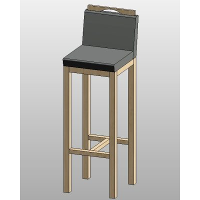 Upholstered Bar Stool with Backrest