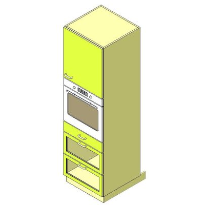 Vertical Kitchen Storage with Glass Door