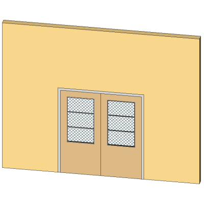 Hollow Metal Frame Double Door With Lite 3878
