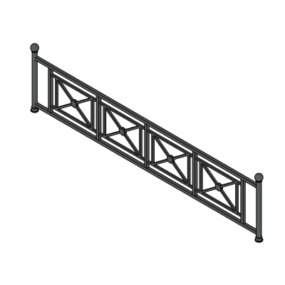 Baranda gris de metal de 1010x4800mm