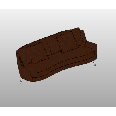 Curved Leather Sofa
