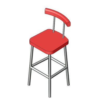 Red and Metal High Chair