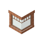 Corner window with modern fixed frame