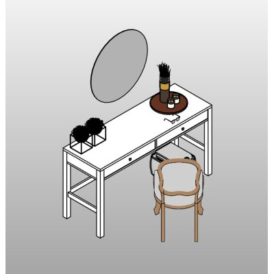 Elegant Vanity Table with Mirror