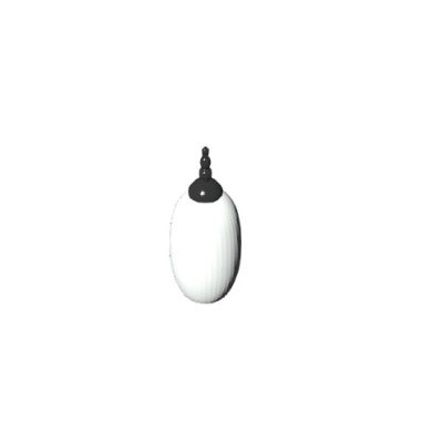 White Oval Jar with Black Lid