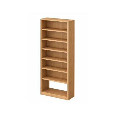 Shelf unit with parametric wood shelves