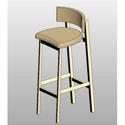 Bar stool with modern wooden frame
