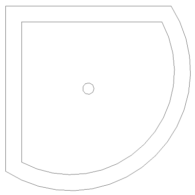 Shower Base-Round Corner-2D