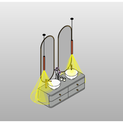 Modern Double Vanity with Lighting