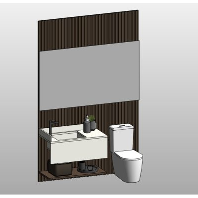 Powder room with vanity and toilet