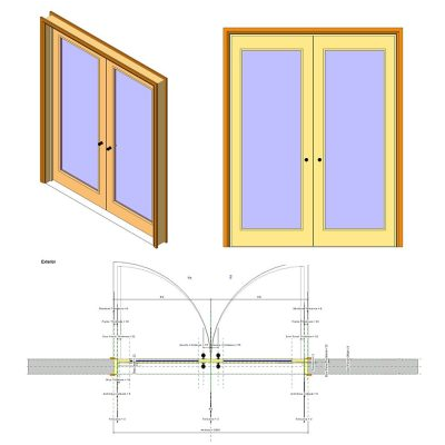 Two-leaf swing door