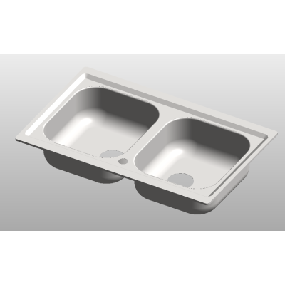 Double basin undermount kitchen sink
