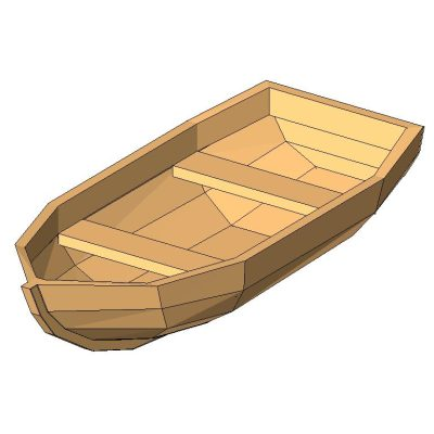 Wooden Rowboat