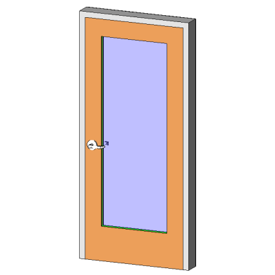 Interior door with modern lite panel