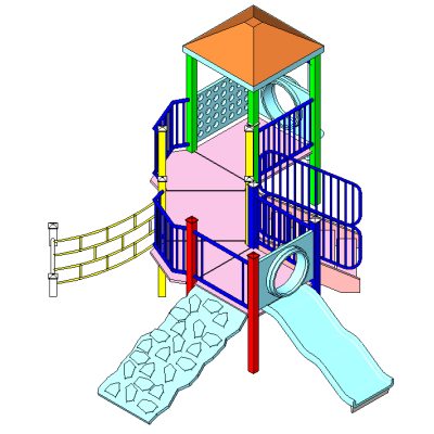 Colorful Multi-Level Playground