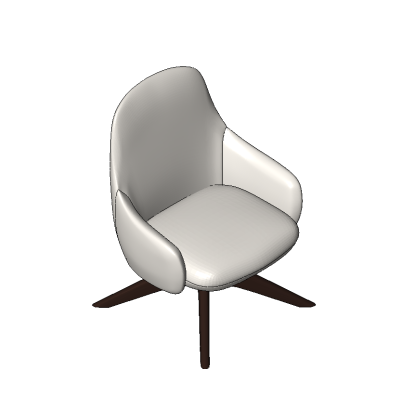 Bloom lounge armchair with wood base