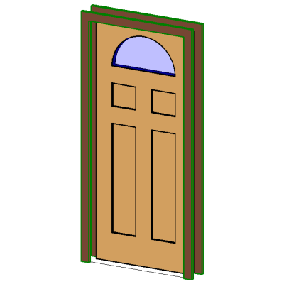 Decorative wooden door with modern glass