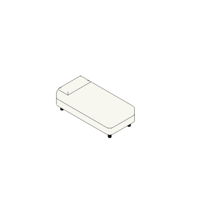 Simple Single Bed with Pillow
