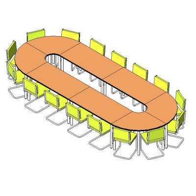 Meeting table with modern bore detail