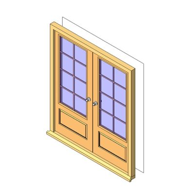 Double French door with glazed panels
