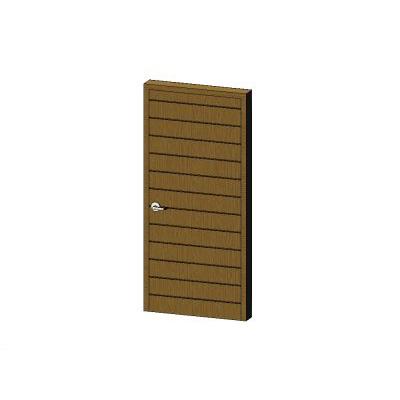 Wooden door with metallic finishes