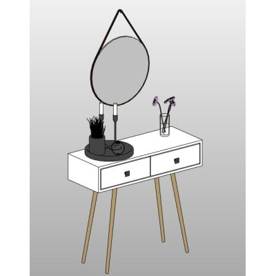 Scandinavian console table with mirror