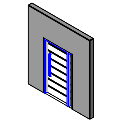 Door with glass stripes