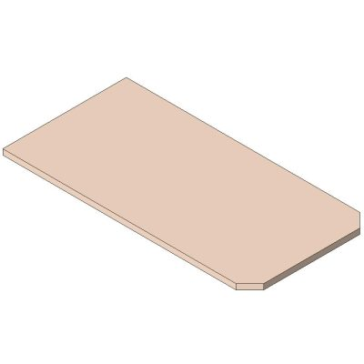 Countertop with chamfered end