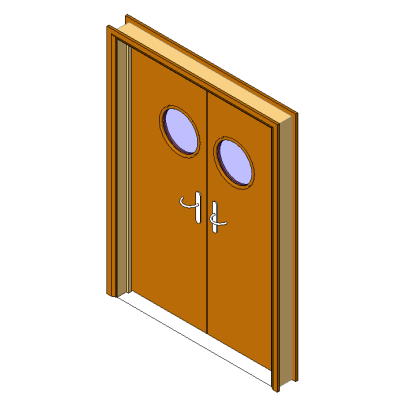 Double interior door with modern glazing