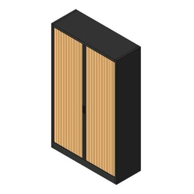 Office storage cabinet with slatted doors