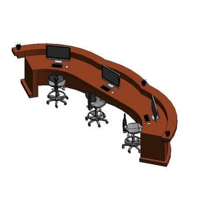 3d curved reception desk