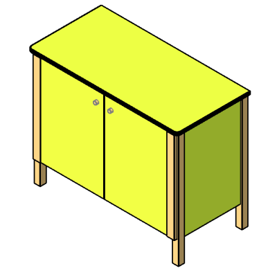 Meuble bas - 2 portes battantes