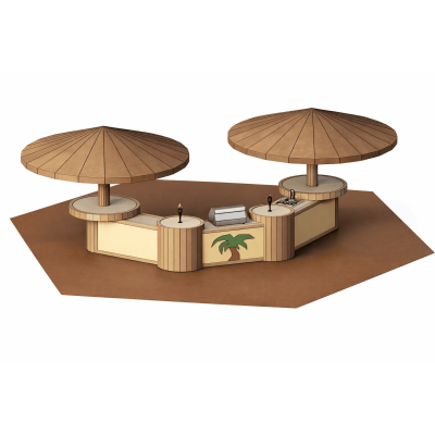 Tiki Bar with Palapas