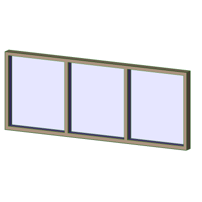 Aluminum Exterior Window - 3 Wide