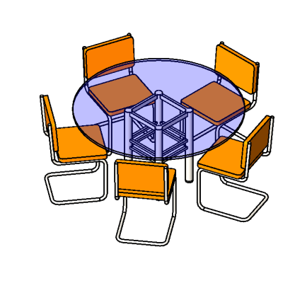 Round table with chairs