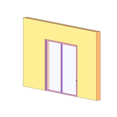 Exterior sliding door with 2 modern panels