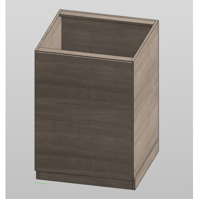 Base cabinet with single wooden door