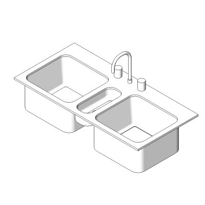 Double Basin Kitchen Sink with Draining Board