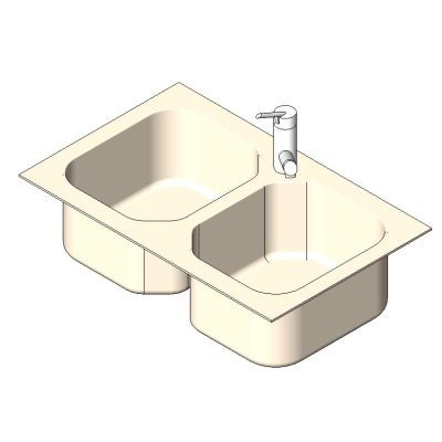 Double bowl sink with premium metal finish