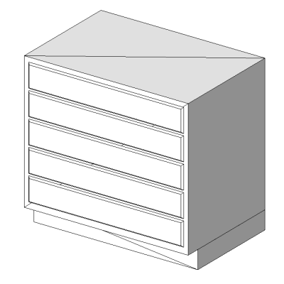 Base Cabinet 5 Drawer 36x24x34