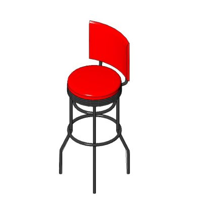 Red Backed Bar Stool