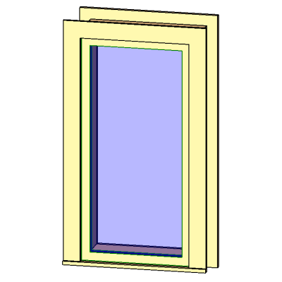 Fixed window with modern decorative trim