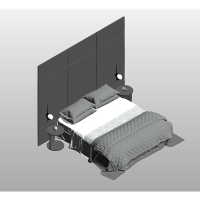 Bed with Back Panel