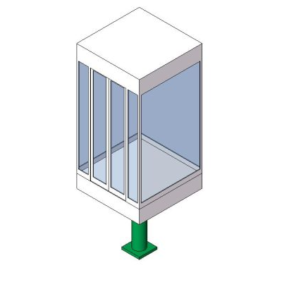 Sleek Glass Elevator 3D Model